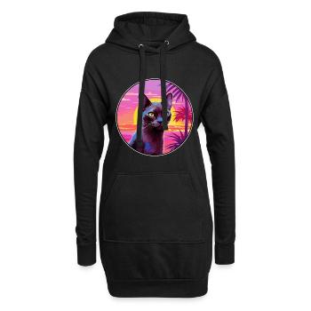 Burmaische Katze Rasse Aquarell Karikatur Kawaii Haustier - Hoodie-Kleid - Schwarz - Vorne