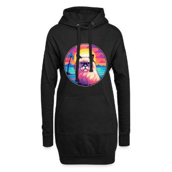 Birman-Katzenrasse-Aquarell-Cartoon-Kawaii-Haustier - Hoodie-Kleid - Schwarz - Vorne