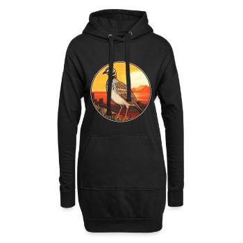 Wachtel buntes Aquarell Cartoon Kawaii Tier - Hoodie-Kleid - Schwarz - Vorne