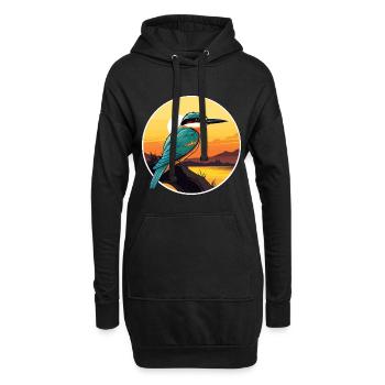 Bienenfresser Bunte Aquarell-Karikatur Kawaii Haustier - Hoodie-Kleid - Schwarz - Vorne