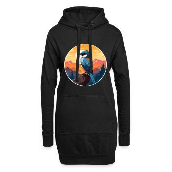 Jay Vogel Buntes Aquarell Cartoon Kawaii Tier - Hoodie-Kleid - Schwarz - Vorne