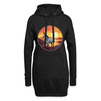 Esel buntes Aquarell Cartoon Kawaii Tier - Hoodie-Kleid - Schwarz - Vorne