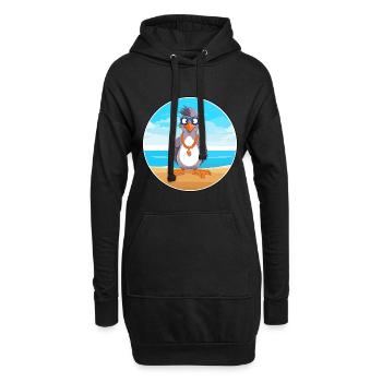 Jay Cartoon Yoga Strand Sommer Illustration - Hoodie-Kleid - Schwarz - Vorne