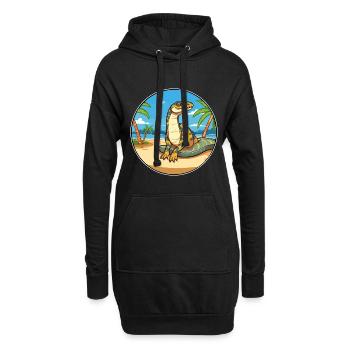 Anaconda Aquarell Cartoon Kawaii Clipart Tier - Hoodie-Kleid - Schwarz - Vorne