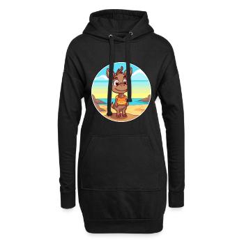 Bongo Aquarell Cartoon Kawaii Clipart Tier - Hoodie-Kleid - Schwarz - Vorne