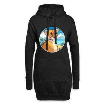 Aquarell Cartoon Kawaii Clipart Tier - Hoodie-Kleid - Schwarz - Vorne