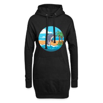 Delfin Aquarell Cartoon Kawaii Clipart Tier - Hoodie-Kleid - Schwarz - Vorne
