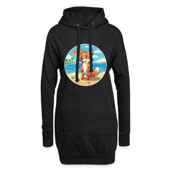 Fuchs Aquarell Cartoon Kawaii Clipart Tier - Hoodie-Kleid - Schwarz - Vorne
