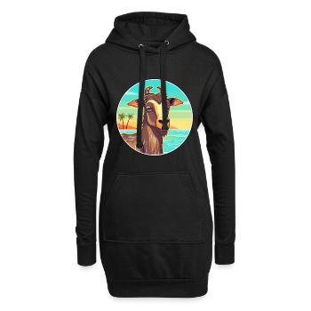 Ziege Aquarell Cartoon Kawaii Clipart Tier - Hoodie-Kleid - Schwarz - Vorne