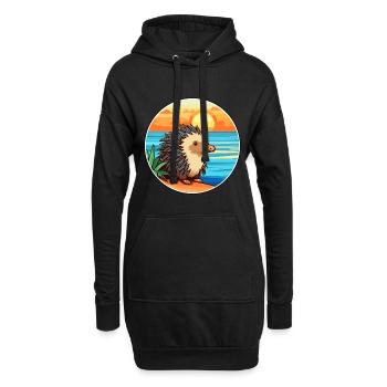Ameisenigel Aquarell Cartoon Kawaii Clipart Tier - Hoodie-Kleid - Schwarz - Vorne