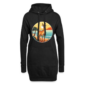 Impala Aquarell Cartoon Kawaii Clipart Tier - Hoodie-Kleid - Schwarz - Vorne