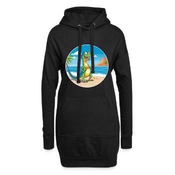 Eidechse Aquarell Cartoon Kawaii Clipart Tier - Hoodie-Kleid - Schwarz - Vorne