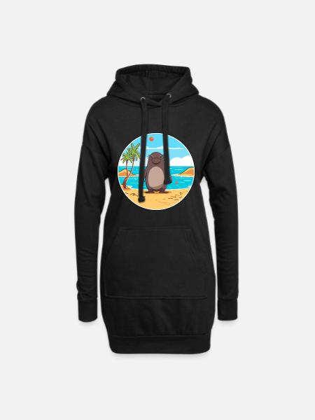Maulwurf Aquarell Karikatur Kawaii Clipart Tier - Hoodie-Kleid - Schwarz