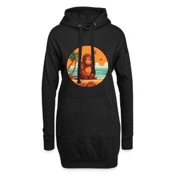 Orang-Utan Aquarell Cartoon Kawaii Clipart Tier - Hoodie-Kleid - Schwarz - Vorne