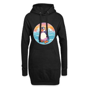 Pinguin Aquarell Cartoon Kawaii Clipart Tier - Hoodie-Kleid - Schwarz - Vorne