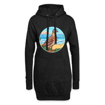 Perdrix aquarelle dessin animé Kawaii Clipart Animal - Sweat-shirt à capuche long Femme - noir - Devant