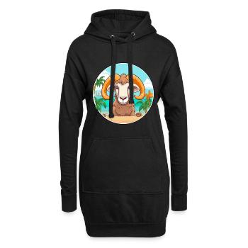 Widder Aquarell Cartoon Kawaii Clipart Tier - Hoodie-Kleid - Schwarz - Vorne