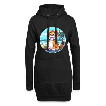 Tiger Aquarell Cartoon Kawaii Clipart Tier - Hoodie-Kleid - Schwarz - Vorne