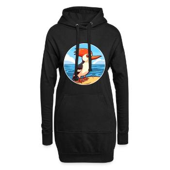 Specht Aquarell Karikatur Kawaii Clipart Haustier - Hoodie-Kleid - Schwarz - Vorne