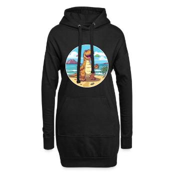 Dinosaurier Aquarell Cartoon Kawaii Clipart Tier - Hoodie-Kleid - Schwarz - Vorne