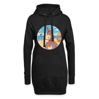 Esel Aquarell Cartoon Kawaii Clipart Tier - Hoodie-Kleid - Schwarz - Vorne