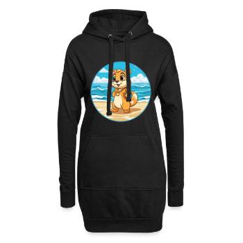 Tamia aquarelle dessin animé Kawaii Clipart Animal - Sweat-shirt à capuche long Femme - noir - Devant