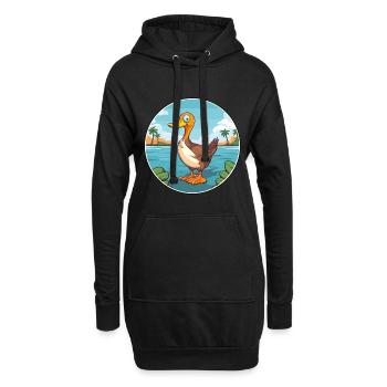 Ente Aquarell Cartoon Kawaii Clipart Tier - Hoodie-Kleid - Schwarz - Vorne