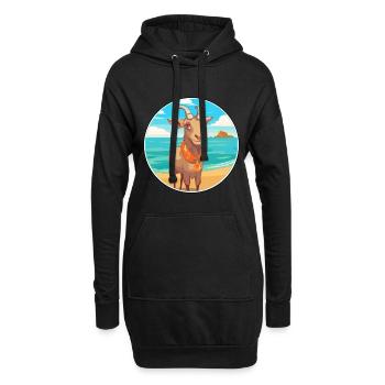 Ziege Aquarell Cartoon Kawaii Clipart Tier - Hoodie-Kleid - Schwarz - Vorne