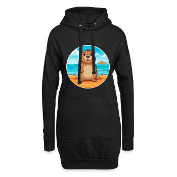 Gopher Watercolor Cartoon Kawaii Clipart Animal - Hoodie Dress - black - Front