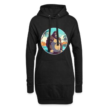 Gorilla Aquarell Cartoon Kawaii Clipart Tier - Hoodie-Kleid - Schwarz - Vorne