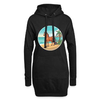 Pferd Aquarell Karikatur Kawaii Clipart Tier - Hoodie-Kleid - Schwarz - Vorne