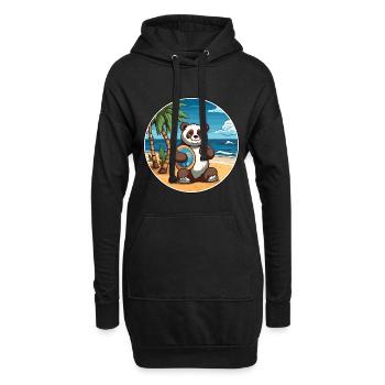 Panda Aquarell Karikatur Kawaii Clipart Tier - Hoodie-Kleid - Schwarz - Vorne