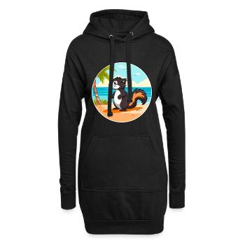 Skunk aquarelle dessin animé Kawaii Clipart Animal - Sweat-shirt à capuche long Femme - noir - Devant