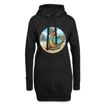 Schlange Aquarell Cartoon Kawaii Clipart Tier - Hoodie-Kleid - Schwarz - Vorne