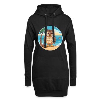 Eule Aquarell Karikatur Kawaii Clipart Tier - Hoodie-Kleid - Schwarz - Vorne