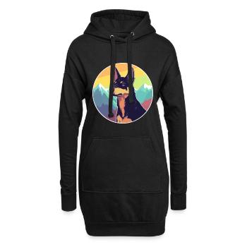 Australischer Kelpie Hund Rasse Cartoon Kawaii Waterco - Hoodie-Kleid - Schwarz - Vorne