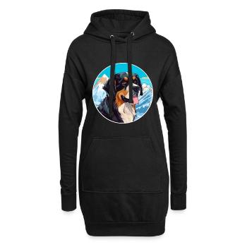Berger De Beauce Hunderasse Cartoon Kawaii Watercol - Hoodie-Kleid - Schwarz - Vorne