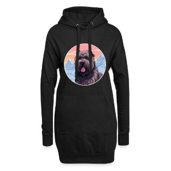 Bouvier Des Flandres Race De Chien Cartoon Kawaii Wate - Sweat-shirt à capuche long Femme - noir - Devant