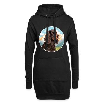 Boykin Épagneul chien race dessin animé Kawaii aquarelle - Sweat-shirt à capuche long Femme - noir - Devant