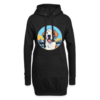 Broholmer Hunderasse Karikatur Kawaii Aquarell - Hoodie-Kleid - Schwarz - Vorne