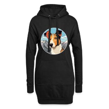 Chilenischer Foxterrier Hunderasse Karikatur Kawaii Wasser - Hoodie-Kleid - Schwarz - Vorne