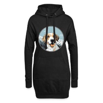 Drever Hunderasse Karikatur Kawaii Aquarell - Hoodie-Kleid - Schwarz - Vorne