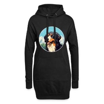 Formose Mountain Dog race Cartoon Kawaii Waterco - Sweat-shirt à capuche long Femme - noir - Devant