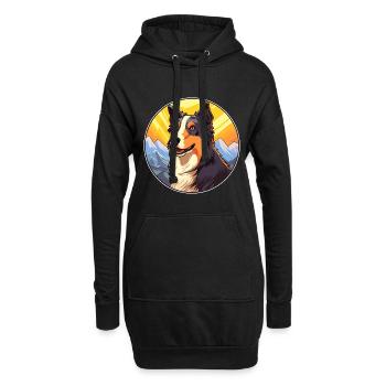 Georgischer Schäferhund Rasse Cartoon Kawaii Waterco - Hoodie-Kleid - Schwarz - Vorne