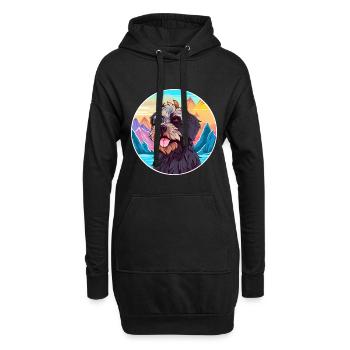 Griffon Nivernais race de chien dessin animé kawaii Waterco - Sweat-shirt à capuche long Femme - noir - Devant
