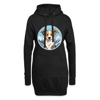 Havenese chien race dessin animé Kawaii aquarelle - Sweat-shirt à capuche long Femme - noir - Devant