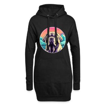 Mastiff napolitain race de chien dessin animé kawaii waterc - Sweat-shirt à capuche long Femme - noir - Devant