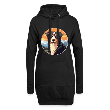 Nordamerikanischer Schäferhund Rasse Cartoon Kawaii W - Hoodie-Kleid - Schwarz - Vorne