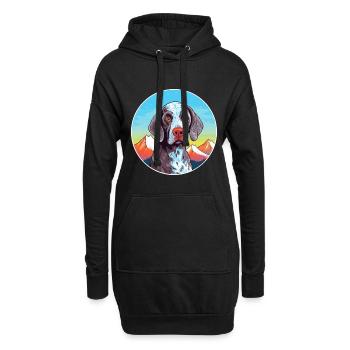 Chien d’arrêt portugais race dessin animé kawaii waterc - Sweat-shirt à capuche long Femme - noir - Devant