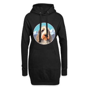 Petit Basset Griffon Vendeen Hunderasse Cartoon Kaw - Hoodie-Kleid - Schwarz - Vorne